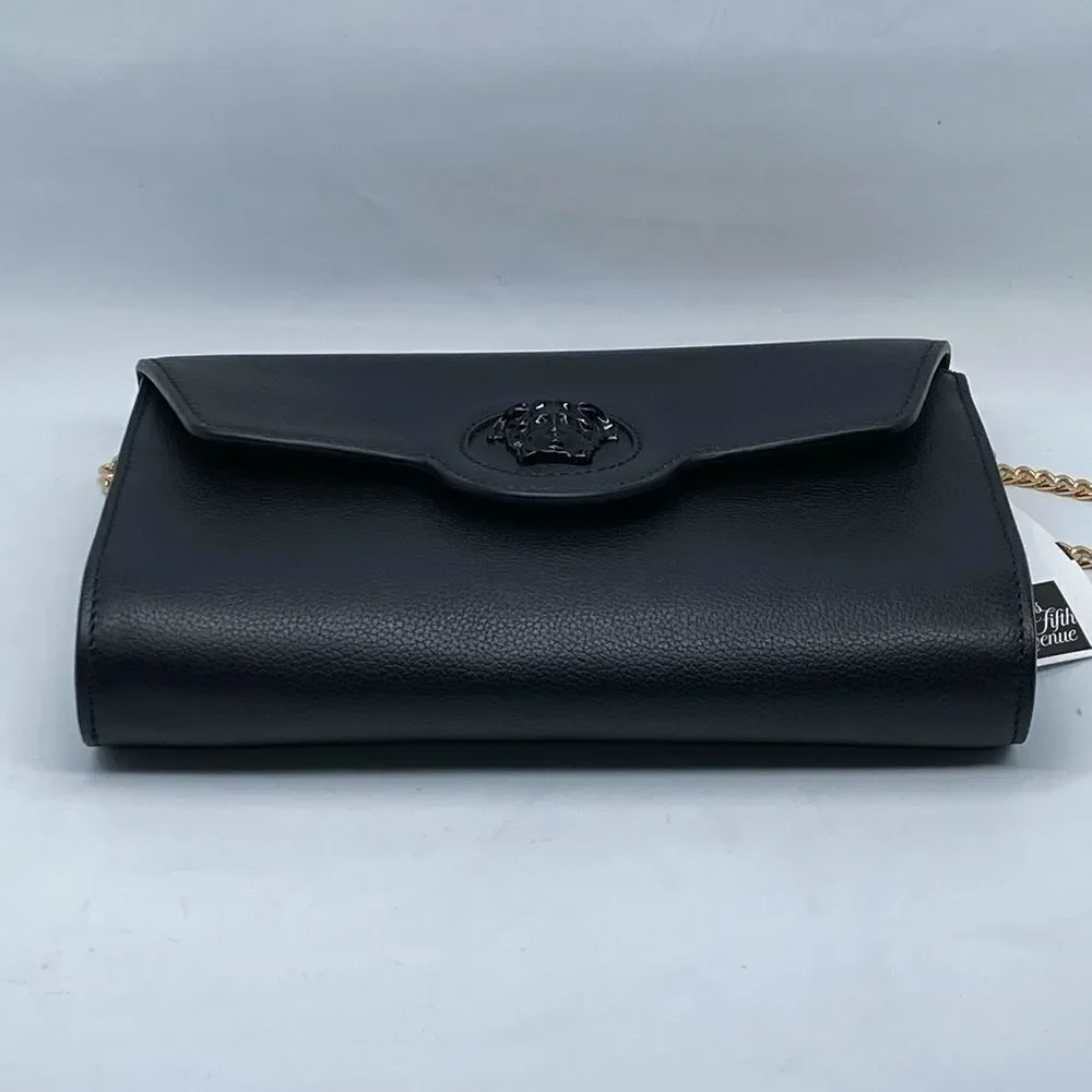 Versace La Medusa Tonal Leather Wallet Crossbody Bag